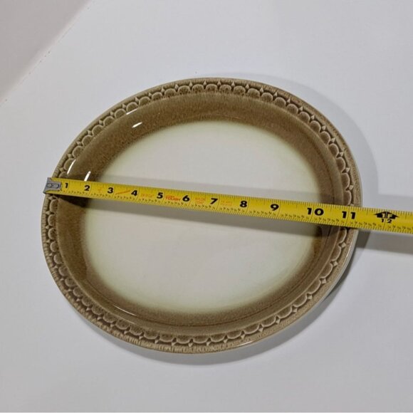 Syracuse China Oval Serving Plate Platter White Brown Rim Restaurant Ware USA - Picture 4 of 8